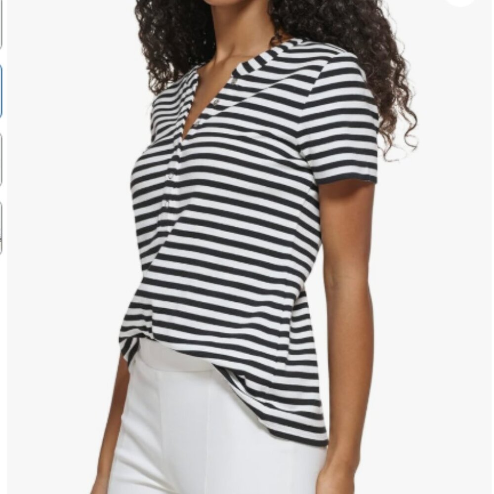 Calvin Klein Size XL Short Sleeve Stripe Shirt